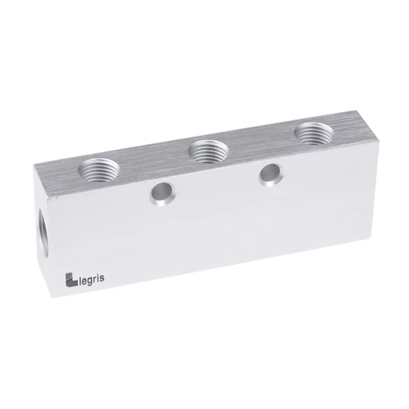 Legris Anodised Aluminium Pneumatic 6 Outlet Manifold Female Ports 3313 13 17 03
