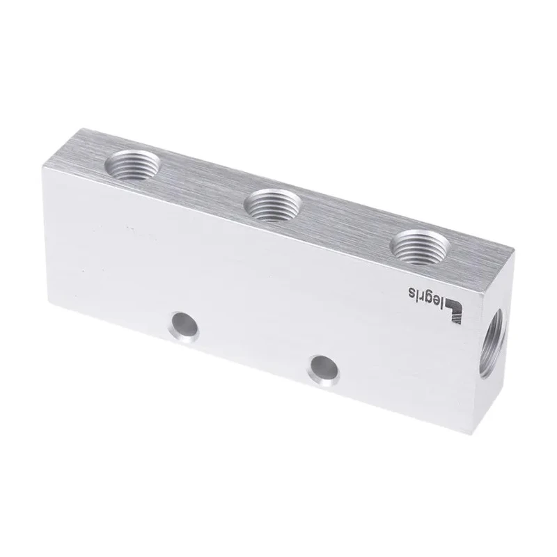Legris Anodised Aluminium Pneumatic 6 Outlet Manifold Female Ports 3313 13 17 03