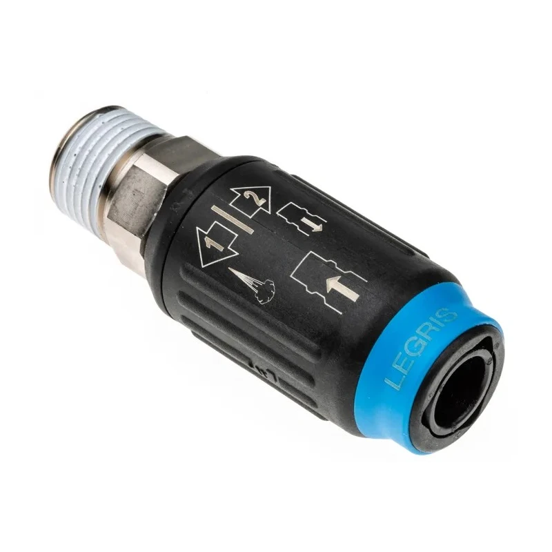 Legris Reinforced Polymer Pneumatic Quick Connect Coupling 1/2 in Male R Male Body BSP Taper and NPT 9405U06 21