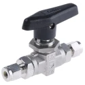 Parker Stainless Steel Compression Ball Valve 1/4 in, Polychlorotrifluoroethylene Seal 4A-B6LJ2-SSP