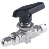 Parker Stainless Steel Compression Ball Valve 1/4 in, Polychlorotrifluoroethylene Seal 4A-B6LJ2-SSP