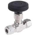 Parker Monel Alloy 400, Brass, 316 Stainless Steel Needle Valve M10A-V6LR-SS