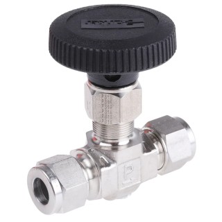 Parker Monel Alloy 400, Brass, 316 Stainless Steel Needle Valve M10A-V6LR-SS