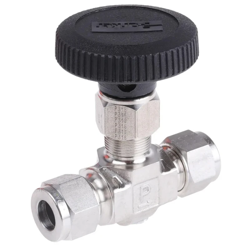 Parker Monel Alloy 400, Brass, 316 Stainless Steel Needle Valve M10A-V6LR-SS