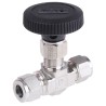 Parker Monel Alloy 400, Brass, 316 Stainless Steel Needle Valve M10A-V6LR-SS