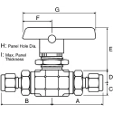 Parker Stainless Steel Compression Ball Valve 1/4 in, Polychlorotrifluoroethylene Seal 4A-B6LJ2-SSP
