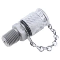 Stauff Steel Hydraulic Test Point, 303 Stainless Steel, Nickel Plated Carbon Steel, Zinc, 1/4 in Thread SMK 20 1/4 NPT VD
