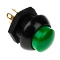 Otto Momentary Push Button Switch Panel Mount SPDT Green LED IP68 28 V DC 115 V AC P9-213125