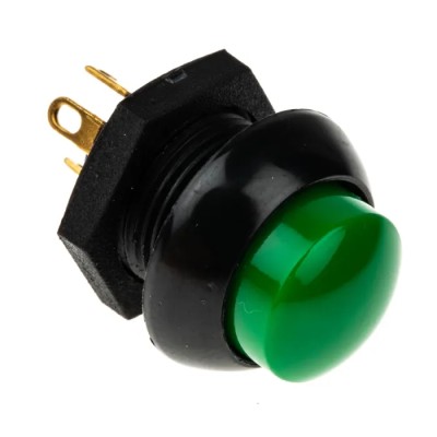 Otto Momentary Push Button Switch Panel Mount SPDT Green LED IP68 28 V DC 115 V AC P9-213125