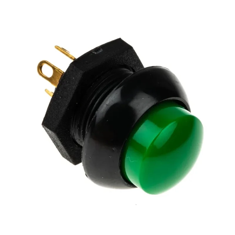 Otto Momentary Push Button Switch Panel Mount SPDT Green LED IP68 28 V DC 115 V AC P9-213125