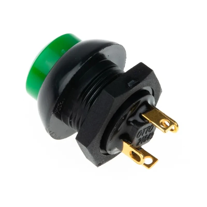 Otto Momentary Push Button Switch Panel Mount SPDT Green LED IP68 28 V DC 115 V AC P9-213125