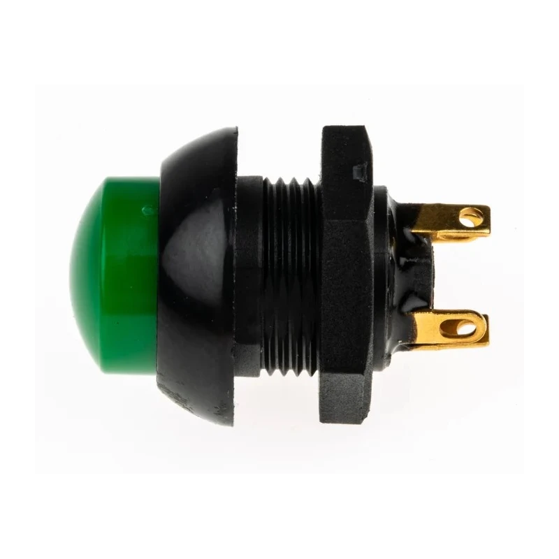 Otto Momentary Push Button Switch Panel Mount SPDT Green LED IP68 28 V DC 115 V AC P9-213125