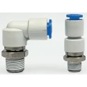 SMC KS Series Nickel Plated Brass Pneumatic Fitting R 1/4 in Threaded-to-Tube, 8mm Push-in KSH08-02S
