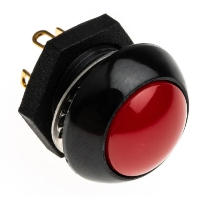 Otto P9 Series Push Button Switch, Momentary, Panel Mount, 0.5 x 0.5 in Cutout, DPST, Red LED, IP68, 28 V dc 115 V P9-113121