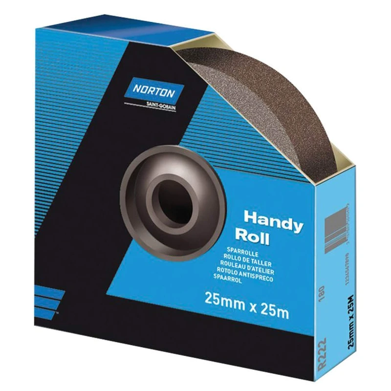 Norton Abrasive Paper P60 Grit Medium, Aluminium Oxide, 25 m x 50mm 63642532837