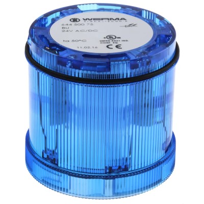 Werma 644 Series Blue Steady Effect Beacon Unit LED Bulb 24V DC AC/DC Surface Mount IP65 IP65