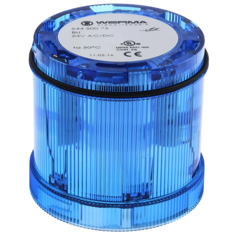 Werma 644 Series Blue Steady Effect Beacon Unit LED Bulb 24V DC AC/DC Surface Mount IP65 IP65