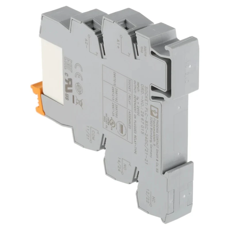 Phoenix Contact Electromechanical Interface Relay, DIN Rail Mount, 24V DC Coil, DPDT, 18mA Coil Current, Model 2967060