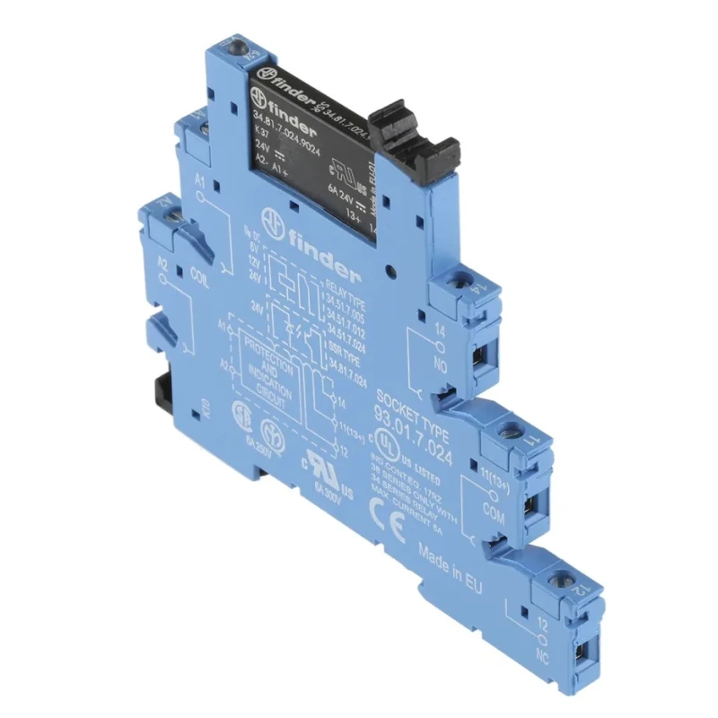 Finder 38 Series Electromechanical Interface Relay, DIN Rail Mount, 24V DC Coil, SPST, 6A Switching 38.81.7.024.9024