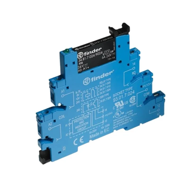Finder 38 Series Electromechanical Interface Relay, DIN Rail Mount, 24V DC Coil, SPST, 6A Switching 38.81.7.024.9024