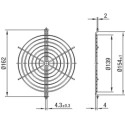 ebm-papst Plastic Coated Steel Finger Guard for 143 mm Fans, 162 mm Hole Spacing, 4 mm Depth 04013-2-4039