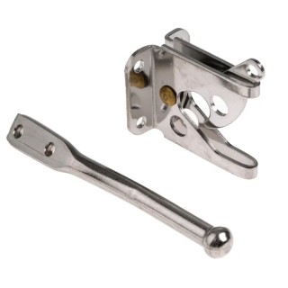 RS PRO Stainless Steel Lockable Gate Latch Chrome Finish 48mm x 37mm x 56mm 434-9624