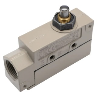 Omron ZE Series Plunger Limit Switch, SPDT Contact Configuration, IP65, Rugged Die Cast Case Housing, 480V AC, 15A 