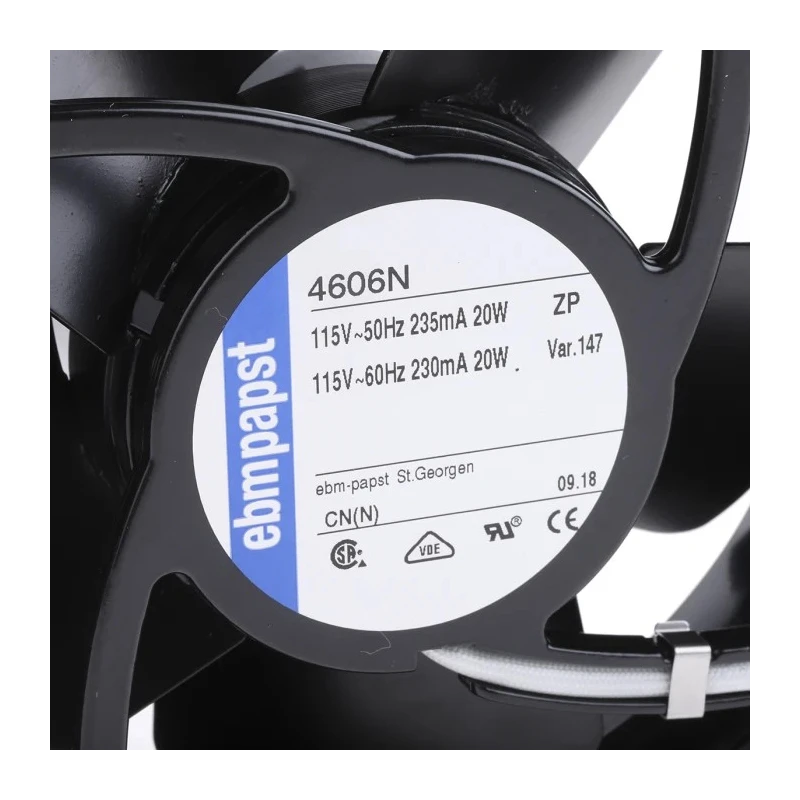ebm-papst 4000 N Series AC Axial Fan 115V AC 20W 180 m³/h 119x119x38 mm IP20 