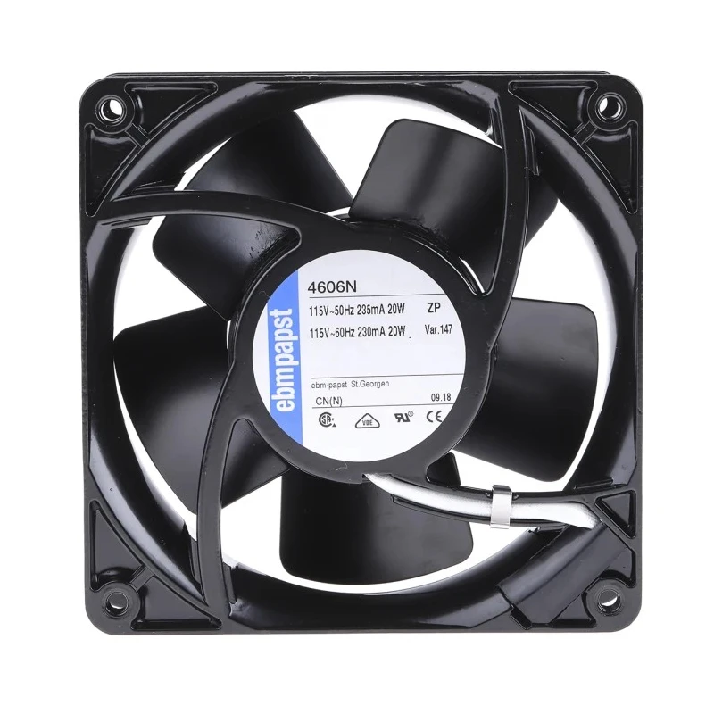 ebm-papst 4000 N Series AC Axial Fan 115V AC 20W 180 m³/h 119x119x38 mm IP20 