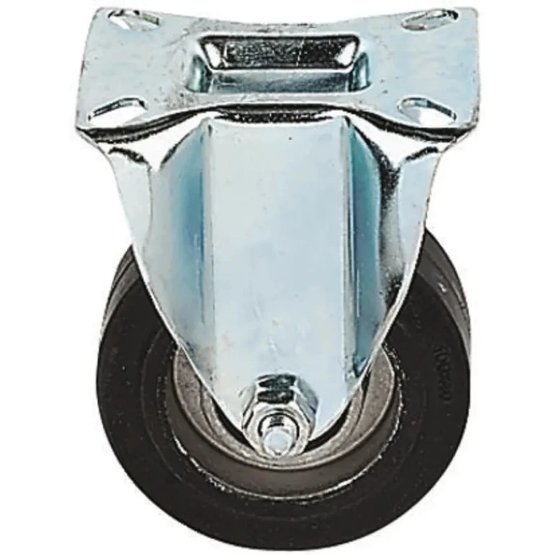 LAG Fixed Castor 150 kg Capacity 100 mm Rubber Wheel Galvanised Steel Frame 16703