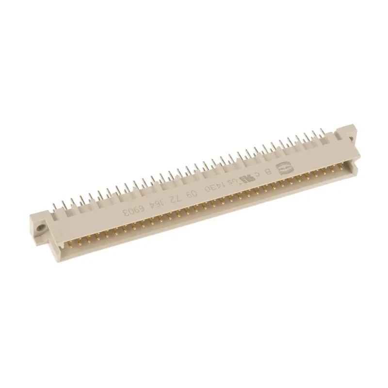 HARTING DIN 41612 Connector 64 Way 2.54 mm Pitch, Type Through Hole, Type C/2, Solder Class C2, 2 Row Male 09721646903