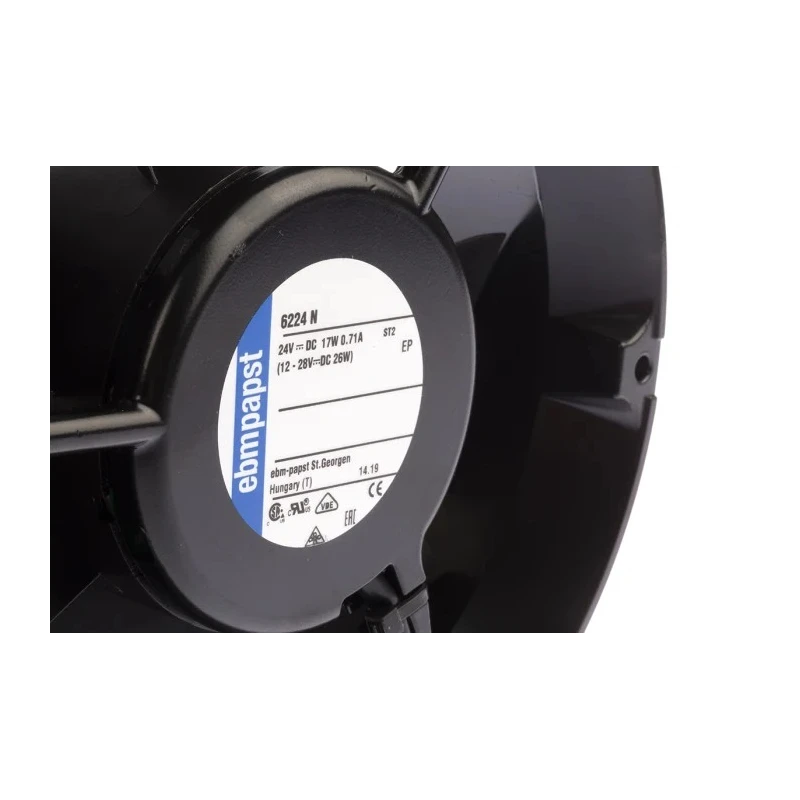ebm-papst 6200 N Series Axial Fan 24V dc 17W 410 m³/h Ball Bearing IP20 172 mm 
