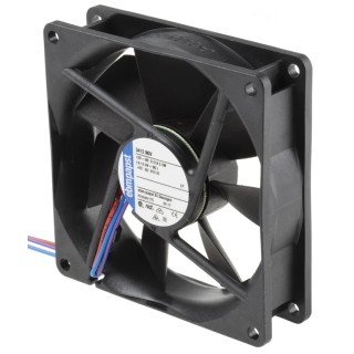 ebm-papst 3400 N Series Ball Bearing DC Axial Fan 12V dc 2.5W 84 m³/h IP68 92 mm Frame IP68