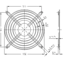 ebm-papst Stainless Steel Finger Guard for 135 mm Fans, 122 mm Hole Spacing, 132 mm Width and Height, 5 mm Depth LZ25