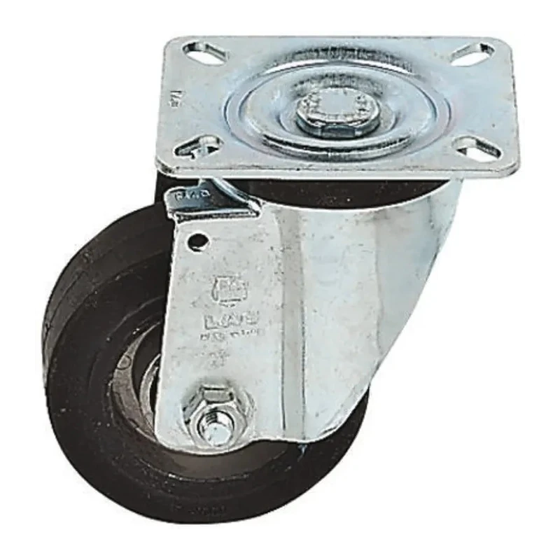 LAG Swivel Castor, 300 kg Load Capacity, 160 mm Rubber Wheel, Galvanised Steel Frame, Roller Bearing Hub, Model 16643