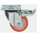 LAG Braked Swivel Castor, 250 kg Load Capacity, 125 mm Polyurethane Wheel, Galvanised Steel Frame, Nylon Hub with 19884 FR