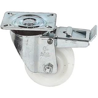 LAG Braked Swivel Castor, 400 kg Capacity, 150 mm Wheel Diameter, Polyamide Wheel, Galvanised Steel Frame 17891 FR