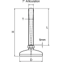Nu-Tech Engineering M16 75 mm Diameter Adjustable Foot Stainless Steel 750 kg Static Load Capacity 3.5° Tilt Angle A105/019