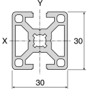 Bosch Rexroth Silver Aluminium Strut Profile 30 x 30 mm 8 mm Groove 2 m Length Series MGE 13.2 3842992399/2000