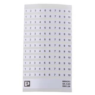 Phoenix Contact Polyester Marker Label for Use with Terminal Block 5.08mm Pitch 0804293:0001