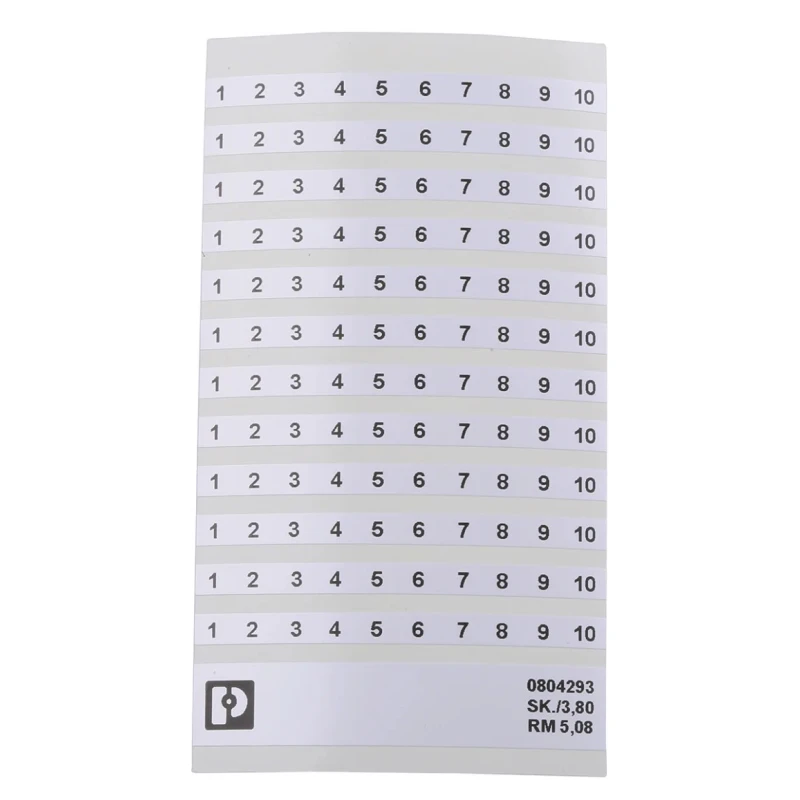 Phoenix Contact Polyester Marker Label for Use with Terminal Block 5.08mm Pitch 0804293:0001