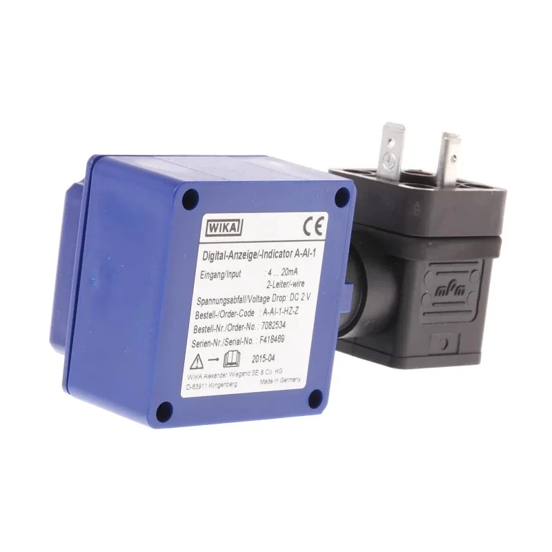 WIKA Hydraulic Pressure Indicator 4 to 20 mA, LCD Display, L Plug, Series AC 80.07 7082534