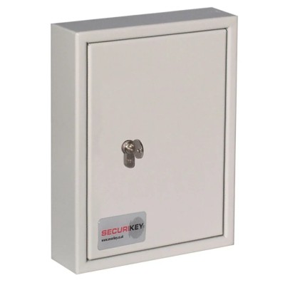 Securikey Heavy Duty Grey Steel Wall-Mount Key Cabinet 30 Hook Capacity KV030