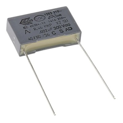 KEMET Metallised Polypropylene Film Capacitor X2, ±10% Tolerance, 22 nF, 310 V AC/DC, Through Hole Mount R463I22205001K