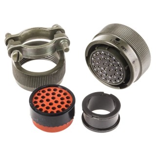 Amphenol Limited MIL Spec Circular Connector 32 Contact Brass Straight Olive Cable Zinc Cobalt Plated 62GB-16F18-32SN