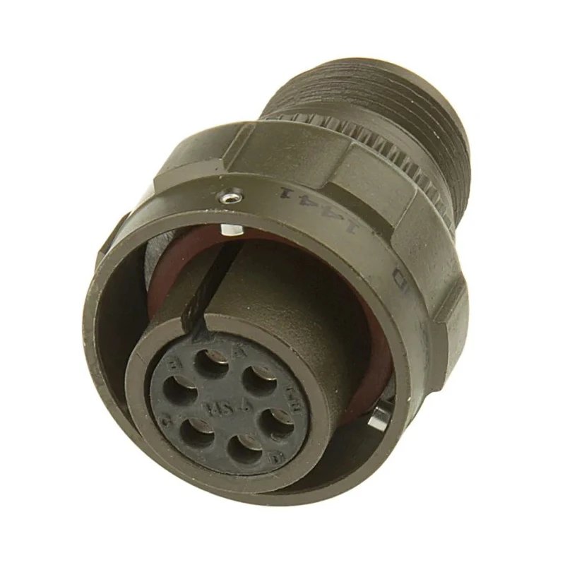 Amphenol Limited MIL Spec Circular Connector Brass Straight 6 Way Cable, 200V AC, 13A, Olive Drab 97B-3106A-14S-6S-HD