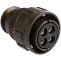 Amphenol Limited MIL Spec Circular Connector Brass Straight 4 Way Cable Connector 500V 46A Shell Size 22 97B-3106A-22-22S-HD