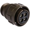 Amphenol Limited MIL Spec Circular Connector Brass Straight 4 Way Cable Connector 500V 46A Shell Size 22 97B-3106A-22-22S-HD