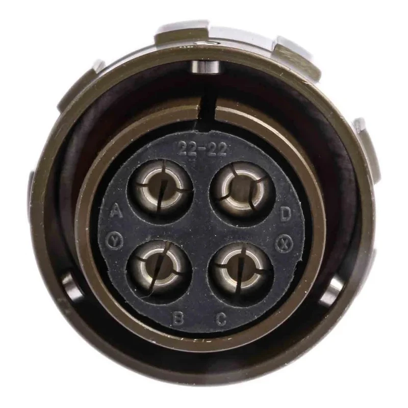 Amphenol Limited MIL Spec Circular Connector Brass Straight 4 Way Cable Connector 500V 46A Shell Size 22 97B-3106A-22-22S-HD