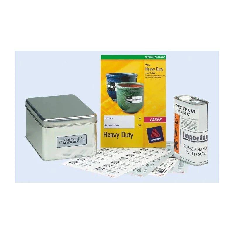 Avery Silver Adhesive Heavy Duty Label Sheet Pack of 20 for Laser Printers L6011-20